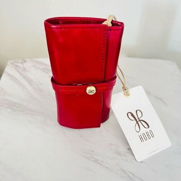 HOBO Allure Leather Jewelry Roll Case, Travel Jewelry Case, Red, NWT - Picture 6 of 14